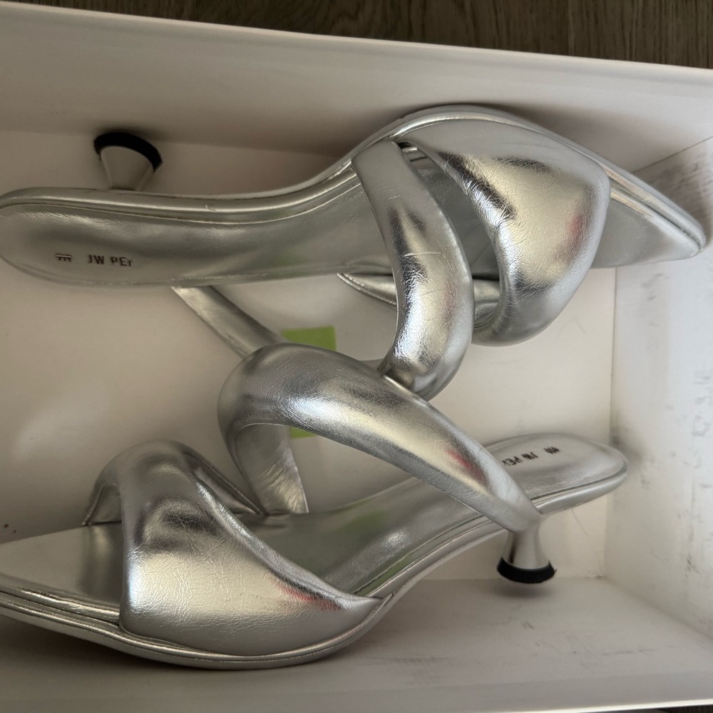 JW PEI Silver Strappy Heels
